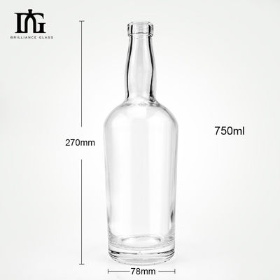Κελάρι γυαλιού 500ml 700ml 750ml Ουίσκι Μπράντυ κενό μπουκάλι με φελλό και καπάκι με βίδα
