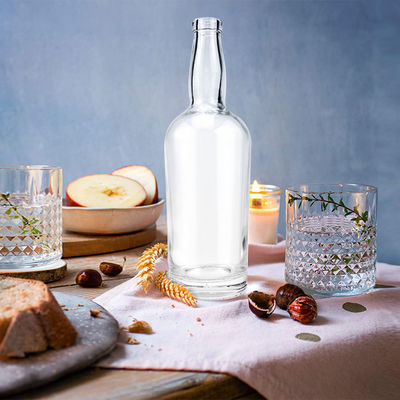 Κελάρι γυαλιού 500ml 700ml 750ml Ουίσκι Μπράντυ κενό μπουκάλι με φελλό και καπάκι με βίδα