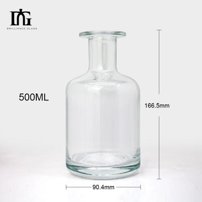 500 ml γυάλινα στρογγυλά μπουκάλια με σχήμα βότκα, ρούμι, αλκοόλ για αποστακτήρια και αποσταγμένα ποτά