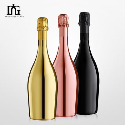 75cl ηλεκτροπληρωμένο χρυσό μπλε ροζ άδειο αλκοόλ σαμπάνια γυάλινο μπουκάλι με μεταλλική επίδραση