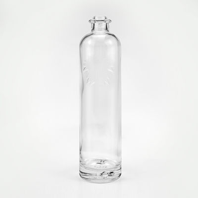 750 ml Διαυγές στρογγυλό γυάλινο μπουκάλι με φελλό για μπράντι Τζιν Ρουμ Βότκα Τεκίλα Λικέρ