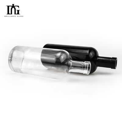 Μοναδικό σχεδιασμό τεκίλας 700ml 1000ml Ματ μαύρο ελαιόλαδο γυάλινα μπουκάλια με φελλό