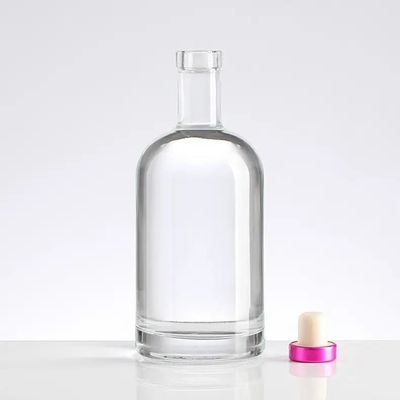 Τύπος σφράγισης CORK 100ml 200ml 375ml 500ml 750ml Ματ Μαύρο λευκό γυάλινο μπουκάλι για τζιν