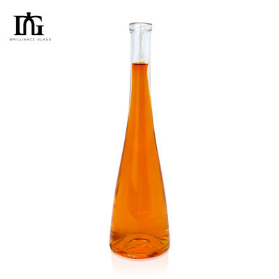 Απευθείας 500 ml κενά καθαρά γυάλινα μπουκάλια δώρου αλκοόλ με φελλό και καπάκι βίδα