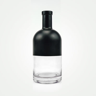Υλικό κολάρου Γυάλινο μπουκάλι τζιν 500 ml 750 ml Παγωμένο μαύρο αλκοόλ μπουκάλι βότκα