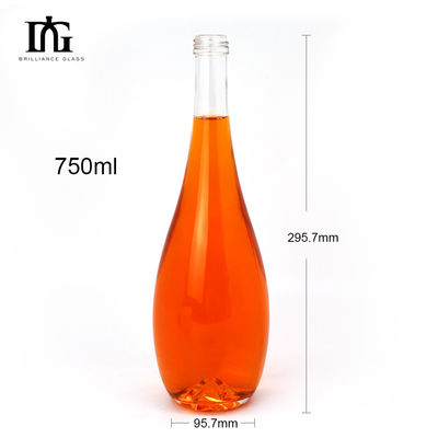 Γυάλινο κολάρο 750 ml κενή συσκευασία μπουκάλι κρασιού για προσαρμοσμένη βότκα χυμός ουίσκι μπύρα