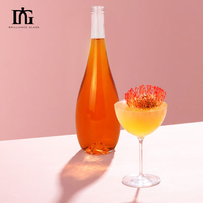 Γυάλινο κολάρο 750 ml κενή συσκευασία μπουκάλι κρασιού για προσαρμοσμένη βότκα χυμός ουίσκι μπύρα