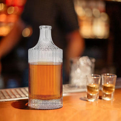 500 ml Διαφανές γυαλί Βότκα Λικέρ Τζιν Ρομ Τεκίλα Πνευματώδη Μπουκάλια με διαφανή σχεδιασμό