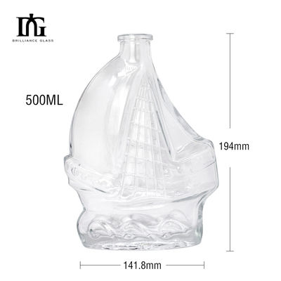 Προσαρμοσμένο πολυτελές 500 ml σφεντόλιθο γυάλινο μπουκάλι για κρασί ουίσκι Τζιν ποτά