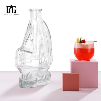 Προσαρμοσμένο πολυτελές 500 ml σφεντόλιθο γυάλινο μπουκάλι για κρασί ουίσκι Τζιν ποτά