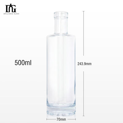 Κροσέ γυαλί 500 ml Βότκα Τζιν Τεκίλα Ουίσκι Μπράντυ γυάλινο μπουκάλι για την αγορά OEM/ODM