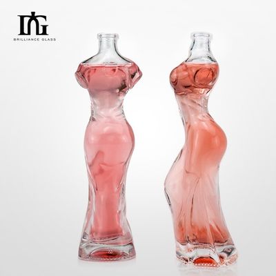 Σκηνό εκτυπωμένο γυάλινο μπουκάλι βότκα 160ml με μοναδικό σχήμα σώματος και ζωγραφισμένο σχέδιο
