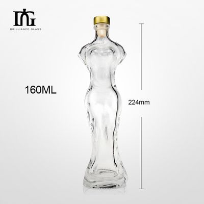 Σκηνό εκτυπωμένο γυάλινο μπουκάλι βότκα 160ml με μοναδικό σχήμα σώματος και ζωγραφισμένο σχέδιο