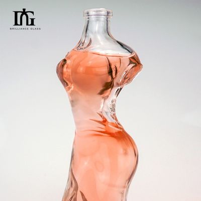 Σκηνό εκτυπωμένο γυάλινο μπουκάλι βότκα 160ml με μοναδικό σχήμα σώματος και ζωγραφισμένο σχέδιο