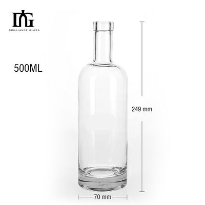 Προσαρμοσμένο λογότυπο οινοπνευματώδη ποτά γυάλινο μπουκάλι με κλασικό σχεδιασμό