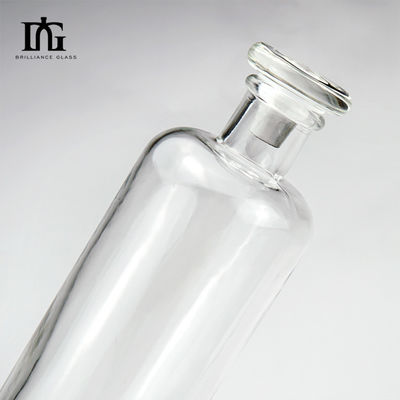 500 ml/700 ml/750 ml Στρογγυλά Στήλινα Λεπτά Υψηλά Μπουκάλια Γυαλί Βότκας με Κεπάκι Κεραμίδας