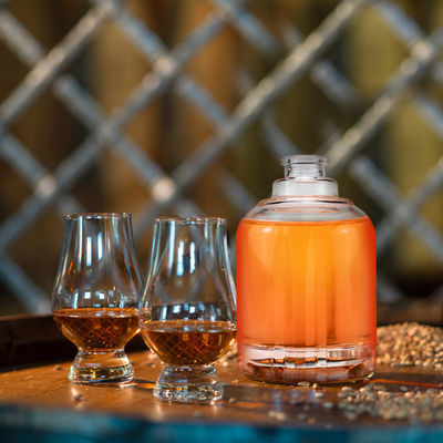 500 ml 750 ml VODKA κενό στρογγυλό μπουκάλι παγωμένο διαυγές γυαλί μπουκάλια κρασιού με φελλό