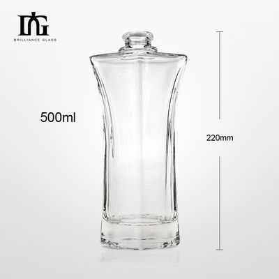 Ουίσκι Βότκα γυάλινο μπουκάλι 500ml 750ml με εξατομικευμένο μοναδικό σχήμα και τύπου καπάκις από φελλό