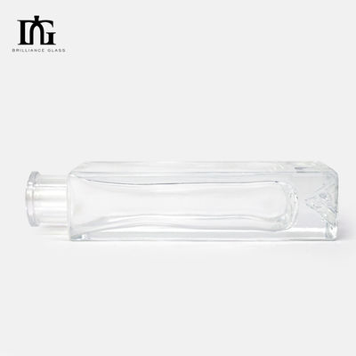 Υλικό γυάλινο κολάρο 700ml 750ml Διαυγές Μπράντυ Ρουμ Ουίσκι Τζιν Βότκα μπουκάλι με φελλό