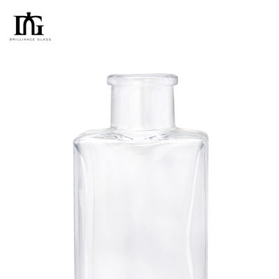 Υλικό γυάλινο κολάρο 700ml 750ml Διαυγές Μπράντυ Ρουμ Ουίσκι Τζιν Βότκα μπουκάλι με φελλό
