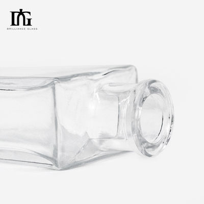 Υλικό γυάλινο κολάρο 700ml 750ml Διαυγές Μπράντυ Ρουμ Ουίσκι Τζιν Βότκα μπουκάλι με φελλό