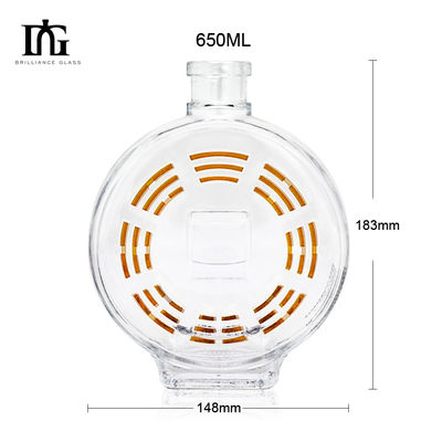 Γυάλινο κολάρο 450ml 700ml 750ml Ρομ Βότκα Ουίσκι Λικέρ Τζιν Σπρίτ Μπουκάλι με φελλό