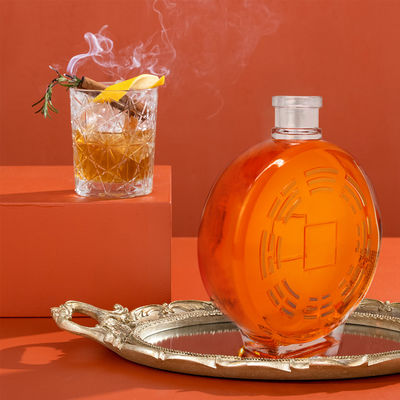 Γυάλινο κολάρο 450ml 700ml 750ml Ρομ Βότκα Ουίσκι Λικέρ Τζιν Σπρίτ Μπουκάλι με φελλό