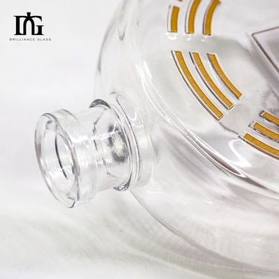 Γυάλινο κολάρο 450ml 700ml 750ml Ρομ Βότκα Ουίσκι Λικέρ Τζιν Σπρίτ Μπουκάλι με φελλό