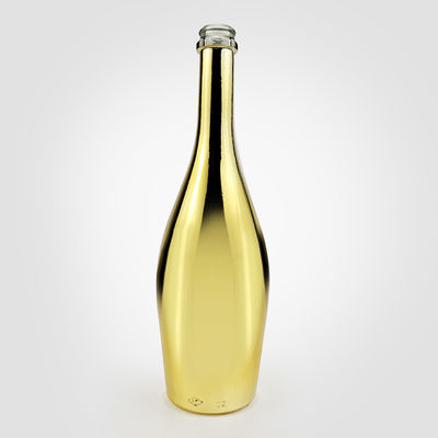 Γυάλινη βάση 500 ml 750 ml Χρυσή ηλεκτροποιημένη φιάλη κρασιού με σφραγιστικό υλικό βάσης φελλού