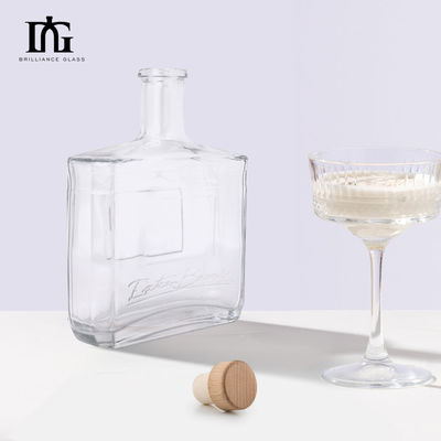Προσαρμοσμένο μπουκάλι τζιν ουίσκι κρασί βότκα μπράντυ με κλείσιμο από φελλό και χωρητικότητα 750 ml