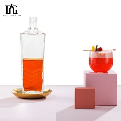 Προσαρμοσμένο φιαλίδιο κρασιού 700 ml από καθαρό γυαλί για οινοπνευματώδη ποτά Βιομηχανική χωρητικότητα 700 ml