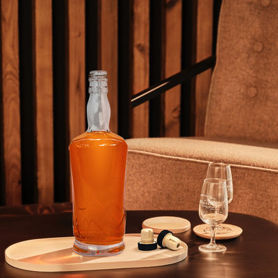 750 ml 75cl καθαρό γυαλί μπουκάλι ουίσκι μπράντυ με σφραγίδα CORK και υλικό σώματος γυαλί