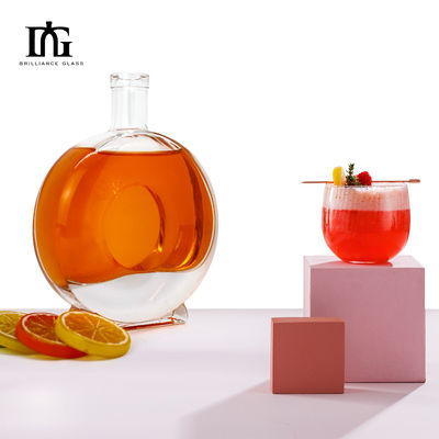 450 ml 500 ml γυάλινο μπουκάλι για οινοπνευματώδη ποτά Προσαρμόστε διαυγές στρογγυλό κλασικό κενό