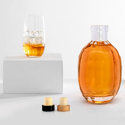 Γυάλινο Σώμα 250 ml 375 ml 500 ml Βότκα Λικέρ Βίνι Πνευματώδες μπουκάλι με κάλυμμα για Μπράντυ Ουίσκι