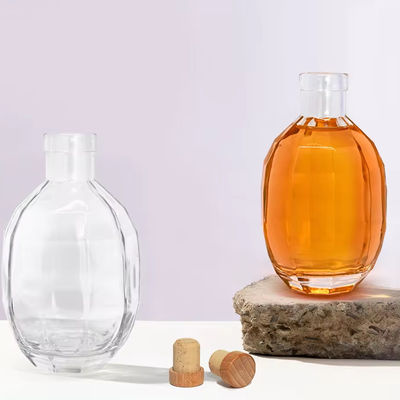 Γυάλινο Σώμα 250 ml 375 ml 500 ml Βότκα Λικέρ Βίνι Πνευματώδες μπουκάλι με κάλυμμα για Μπράντυ Ουίσκι