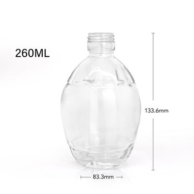 250 ml 375 ml 700 ml γυάλινο κολάρο μπουκάλια σιρόπι σφαιριού επίπεδη μπουκάλι σιρόπι με λαβή