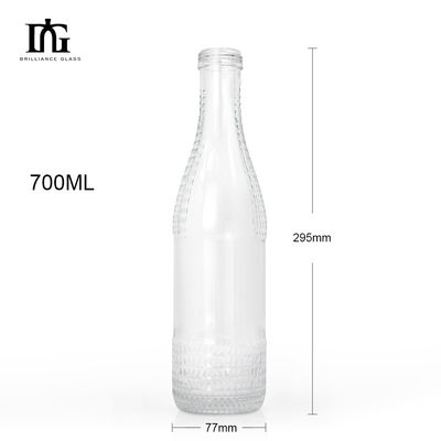 Παρέχεται ελεύθερα γυάλινο μπουκάλι 700ml 500ml για κρασί Βότκα Μπράντυ Διαφανές Κενό
