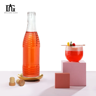 Παρέχεται ελεύθερα γυάλινο μπουκάλι 700ml 500ml για κρασί Βότκα Μπράντυ Διαφανές Κενό