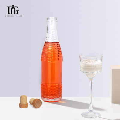Παρέχεται ελεύθερα γυάλινο μπουκάλι 700ml 500ml για κρασί Βότκα Μπράντυ Διαφανές Κενό