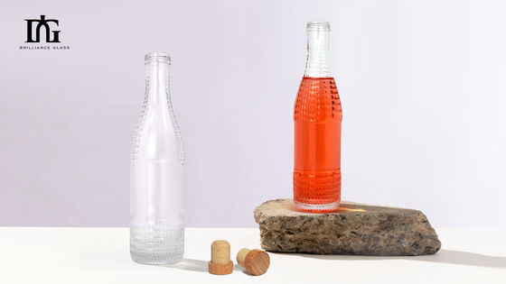 Παρέχεται ελεύθερα γυάλινο μπουκάλι 700ml 500ml για κρασί Βότκα Μπράντυ Διαφανές Κενό