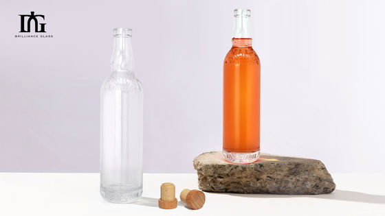 Παρέχεται δωρεάν 500 ml Σφιχτό από κάτω Διαφανές μπουκάλι ουίσκι Μπράντυ Ρουμ Τζιν Λικέρ