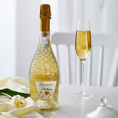 375 ml/ 500 ml/750 ml ηλεκτροπληρωμένο χρυσό μπουκάλι αφρώδους κρασιού με τύπου σφραγίσματος από φελλό