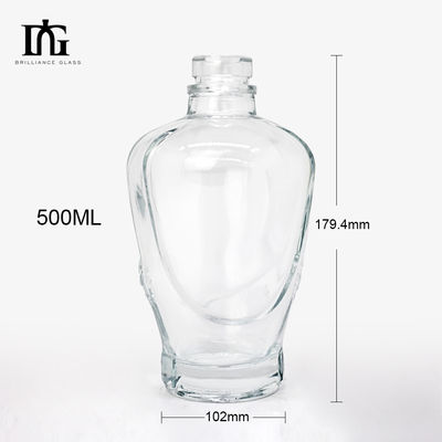 Άλλα Ποτά 50cl Κενή Βότκα Ουίσκι Γυάλινο μπουκάλι με κάλυμμα από φελλό και ματ επιφάνεια