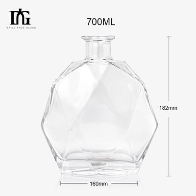 700 ml κενά αλκοολούχα γυάλινα μπουκάλια για τζιν, ρούμι, ουίσκι, βότκα