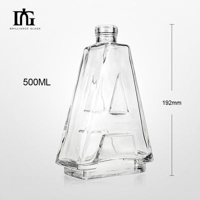 Επεξεργασία επιφάνειας χαρακτικής 50cl Διαυγές κενό ουίσκι βότκα γυάλινο μπουκάλι με φελλό