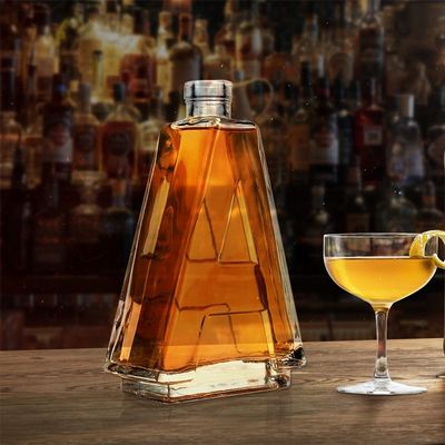 Επεξεργασία επιφάνειας χαρακτικής 50cl Διαυγές κενό ουίσκι βότκα γυάλινο μπουκάλι με φελλό