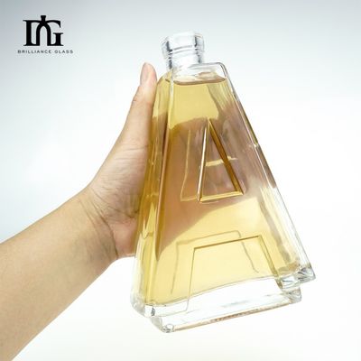 Επεξεργασία επιφάνειας χαρακτικής 50cl Διαυγές κενό ουίσκι βότκα γυάλινο μπουκάλι με φελλό