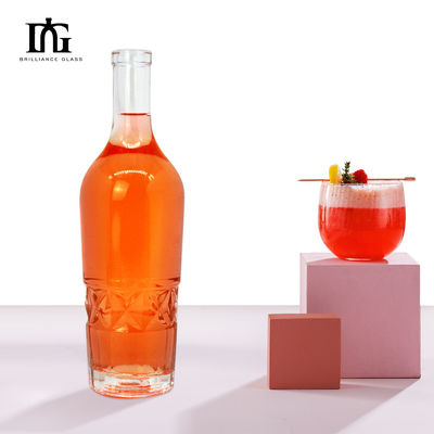 Αποδεκτό OEM/ODM Ευρωπαίο στυλ πολυτελή 700ml 750ml μοναδικό ουίσκι ρούμι τζιν γυάλινο μπουκάλι
