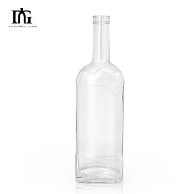 Γυάλινο κολάρο 750ml 700ml 500ml στρογγυλό μπουκάλι κρασιού για οινοπνευματώδη ποτά