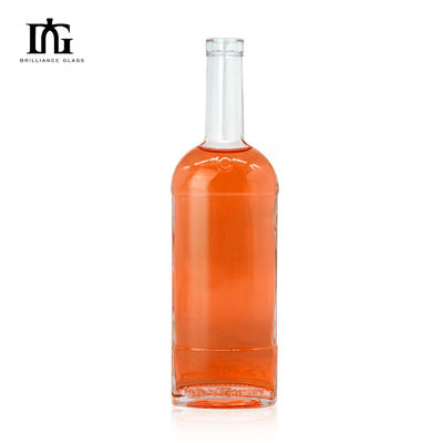 Γυάλινο κολάρο 750ml 700ml 500ml στρογγυλό μπουκάλι κρασιού για οινοπνευματώδη ποτά